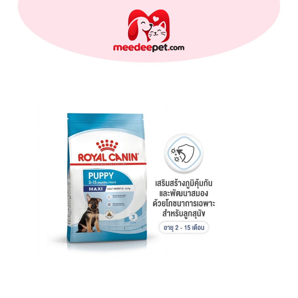 Royal Canin Maxi Puppy 10kg อาหารเม็ดลูกสุนัข พันธุ์ใหญ่ อายุ 2-15 เดือน (Dry Dog Food, โรยัล คานิน)