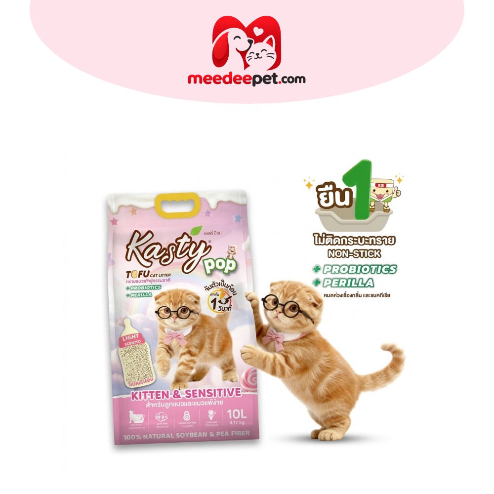 Kasty ทรายแมวเต้าหู้ธรรมชาติ ดับกลิ่นดีเยี่ยม จับตัวเป็นก้อนเร็ว ขนาด 6 ลิตร