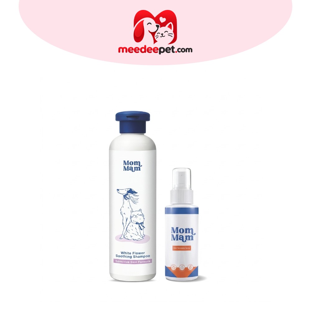 Mommam Barrier Protection Set แชมพูอาบน้ำ + สเปรย์มอมแมม ดูแลเชื้อราให้หาย ไม่เป็นซ้ำ บำรุงขนนุ่มสวย