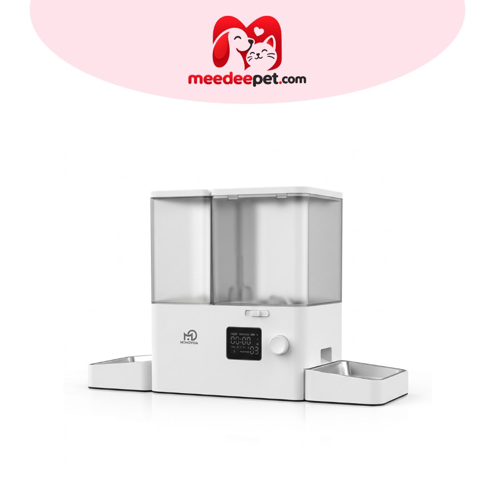 MOMOVIDA เครื่องให้อาหารและน้ำอัตโนมัติ 2 IN 1 WiFi และแอปควบคุม สำหรับสัตว์เลี้ยง สุนัข แมว รุ่น PTM-30A1