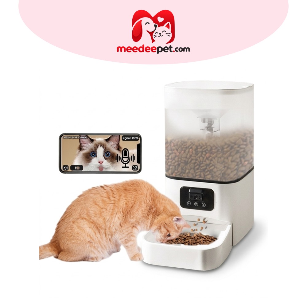 6L Camera  เครื่องให้อาหารสัตว์เลี้ยงอัตโนมัติ