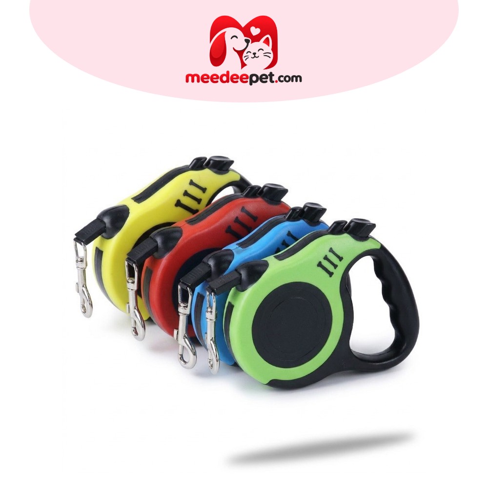 stock Retractable dog leash สายจูงสุนัขแบบยืดหดได้ สายจูงสัตว์เลี้ยง สายจูงแมว หมา สุนัข ระบบเบรคอัตโนมัติ